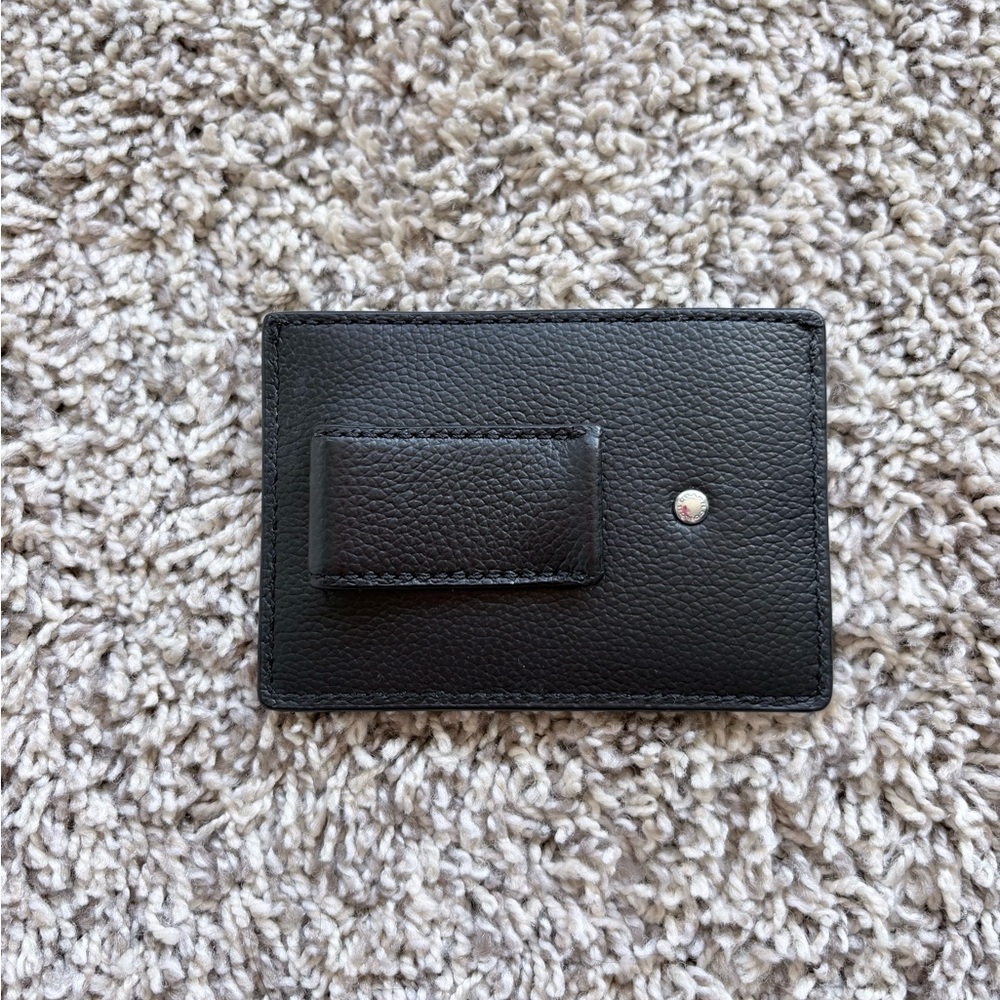 Coach Men’s Money Clip Card Case Black Leather - Picture 2 of 3